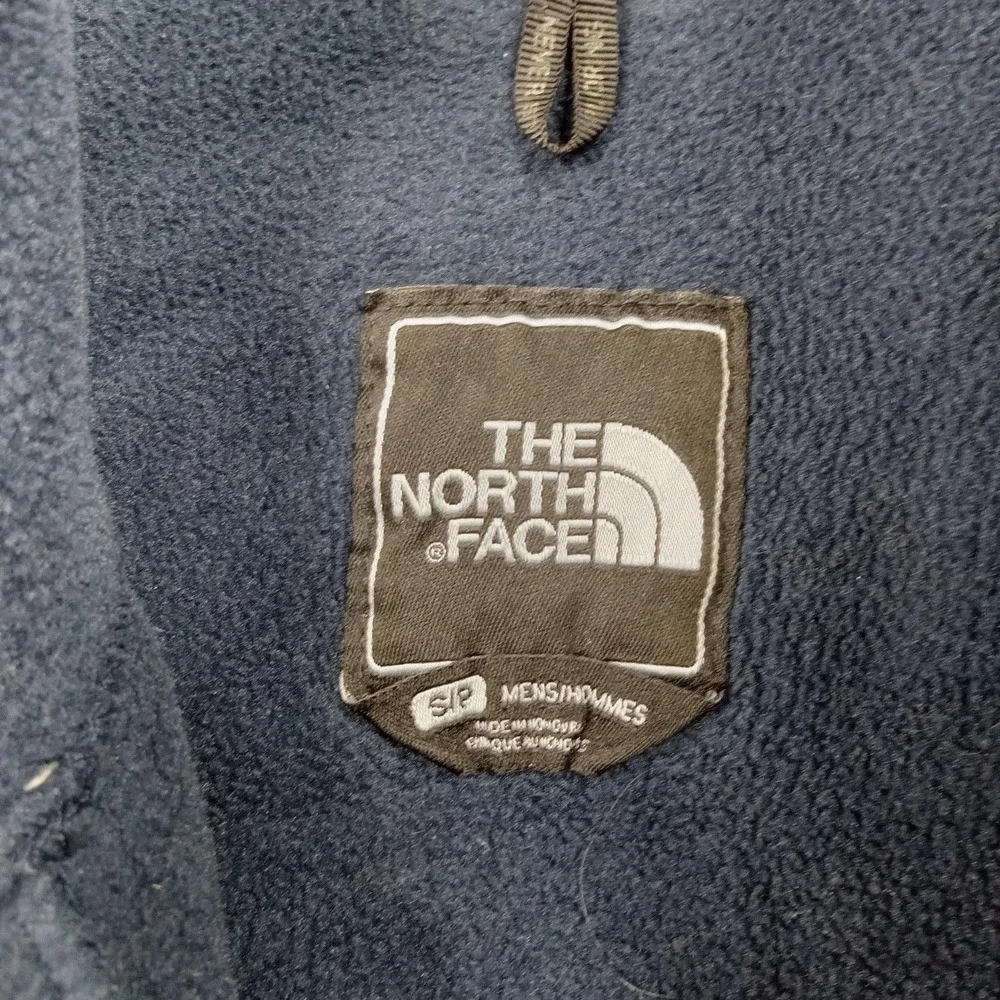 North Face Jacket Mens Small Blue‎ Gray Fleece Polartec Full Zip Windbreaker